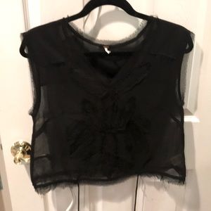 Free people black sheet crop